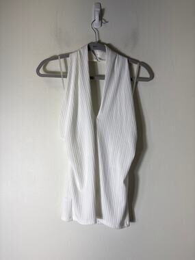 Ann Taylor White Halter Top Sz s